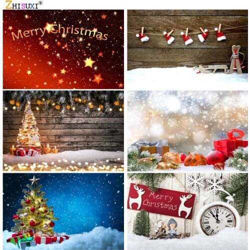 SHUOZHIKE Christmas Theme Photography Background Snowman Christmas tree Children Backdrops For Photo Studio Props 21622 SLHT-01
