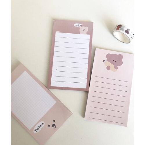 SIXONE 50 Sheets Ins Cartoon Kawaii Bear Note Paper Student Handbook Stationery sticker Note book Memo Pad Diary Message Card