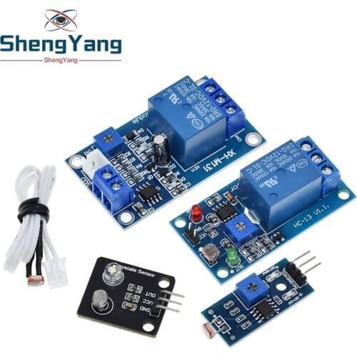 TZT 5V 12V Light Control Switch Photoresistor Relay Module Detection Sensor 10A brightness Automatic Control Module For Arduino