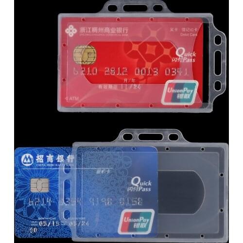 1Pc Multi-Use Work Card Holders Portable Practical Name Card Card Sleeve ID Card Pouch ID Business Case Badge Protector Cover