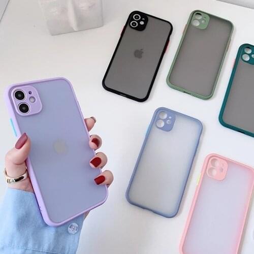 Camera Protection Bumper Phone Cases For iPhone 12 11 Pro Max 8 7 6S Plus XR XS X SE 2 Matte Translucent Shockproof Back Cover