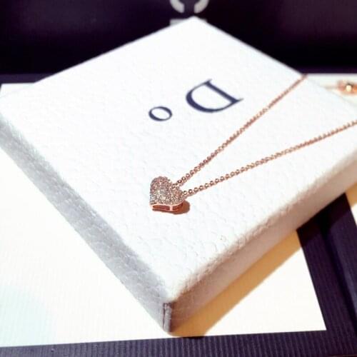 Temperament Rhinestone Heart Crystal Zircon Rhinestone Pendant Necklaces Short Clavicle Chain Choker Necklace Jewelry
