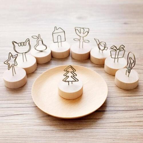 1PC Simple And Stylish Wooden Notes Message Folder Photo Display Folder Desktop Accessories Wholesale