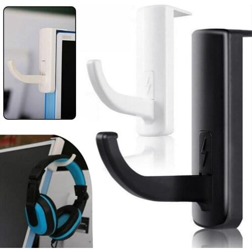 New 2Pcs Universal Headphones Headset Hanger PC Monitor Desk Stick-on Stand Holder