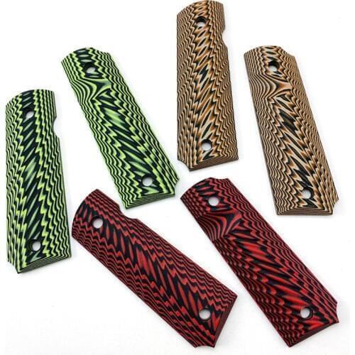 2Pieces tactics pistol 1911 Grips Line texture G10 Grips custom Grips CNC Material 1911 accessories