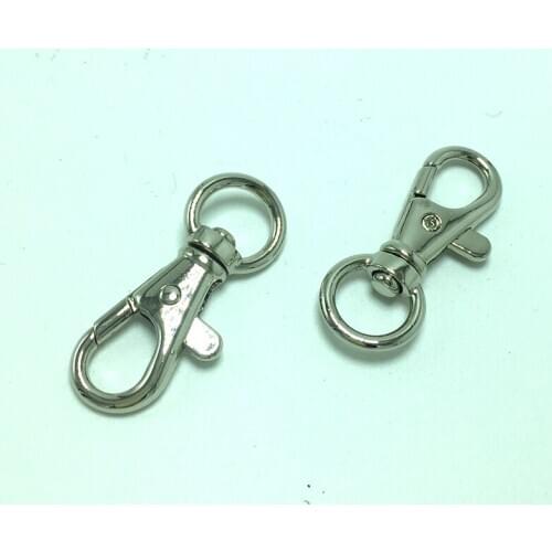 20Pcs Gold Silver Swivel Lobster Clasp Clips Key Hook Keychain Split Key Ring Findings Clasps For Keychains Making 40mm