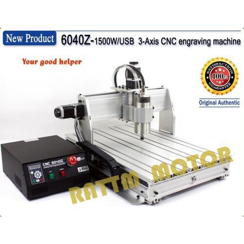3 Axis 6040Z 1500W 1.5KW USB Mach3 CNC Router Wood Workings Wood Lathe Engraving Milling Machine 220V/AC USB port
