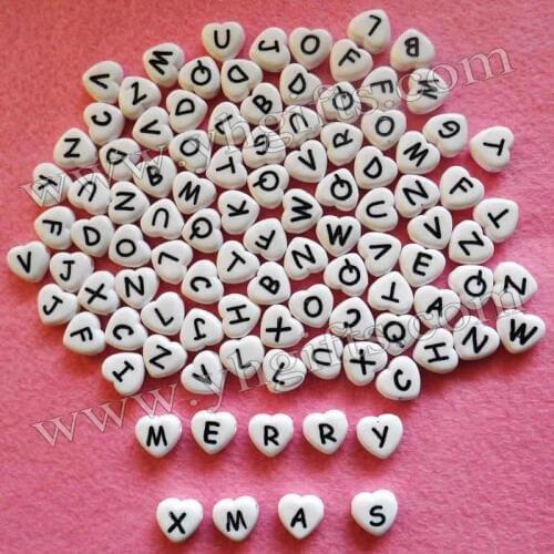 300PCS/LOT.Resin heart letters,Lacing heart alphabet beads.Craft material.Handmade accessories.1.1x1.1x0.4cm,Freeshipping