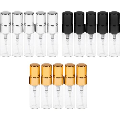 5Pcs 3ml Clear Glass Empty Refillable Replacement Perfume Fragrance Spray Bottles Aftershave Liquid Container for Travel