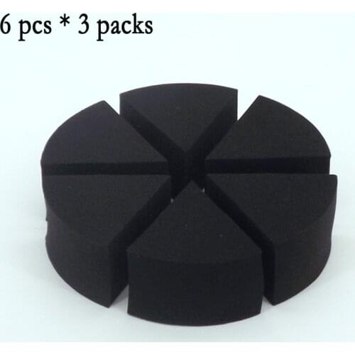 6 Pcs * 3 Packs Round Triangle Cake Makeup Set Sponge Foundation Cosmetic Puff Powder Smooth Beauty Fan-Shaped Blender Tool