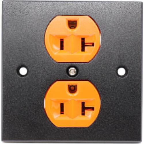 Free shipping 1x US AC Orange Power Receptacle Wall Outlet Red Copper Socket HIFI Duplex Plate