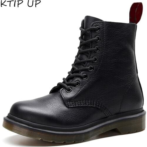 Genuine Leather Women Black ankle Boots for Women motorcycle Boots Female Autumn Winter Shoes Woman punk Motorcycle Boots Women