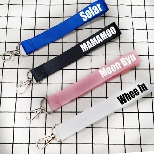 KPOP MAMAMOO Laser Strip Portrait Key Chain Keyring Cute Phone Strap Solar Moon Byu Whee In Fans Collection wj461