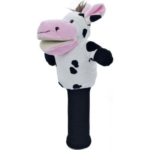 Dairy Cattle Cow Golf Head Cover Fit Fairway Woods Golf Accessories Club Headcover Animal Mascot Novelty Cute Gift