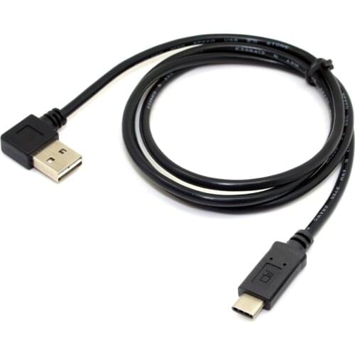 CY Reversible USB-C Type C to USB 2.0 90 Degree Left & Right Angled Data Cable for Laptop & Tablet & Cell Phone
