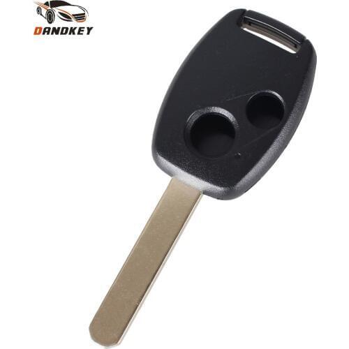 Dandkey Replacement 2 Buttons Remote Car Key Case For Honda Accord Civic CRV Pilot Uncut Blade Car Key Shell Fob Cover key shell
