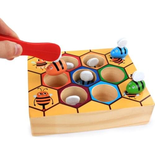 Wooden cartoon shape magnetic fishing toy desktop parent-child game childrens toy