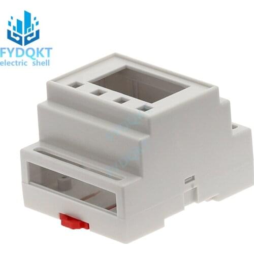 DIN Rail PLC Junction Box Plastic Electronics Box Chassis case 88x72x59mm 35-Rail Industrial Control Box 4-02-4 Grey