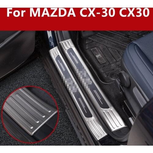 For MAZDA CX-30 CX30 black titanium stainless steel welcome pedal modification external built-in door sill strip accessories