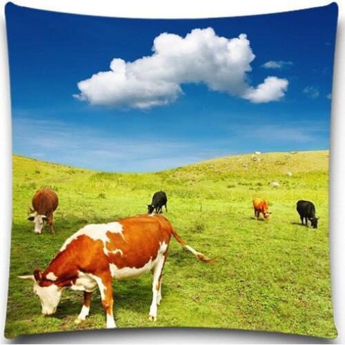 Blue sky Cow and grassland Square Cushion Cover Soft Material For Kids Baby Girl Boy Bedroom sofa car Decor Drop 5 size 9 style