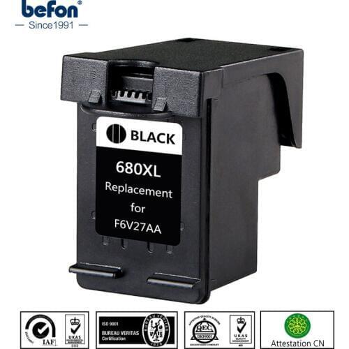 Befon Compatible 680 XL Black Ink Cartridge Replacement for HP 680 for Deskjet 2135 2136 2138 3635 3636 3835 4535 4536 4538
