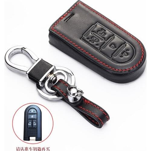Leather Car Key Case For Daihatsu Tanto LA610S LA150S Move Custom Moovecanvas LA800S LA600S For Toyota 4 Button Remote Cover