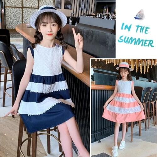 Robe volant cotton robe fille 6-12 ans vestidos summer robe longue de verano kids clothes girls children roupa infantil menina