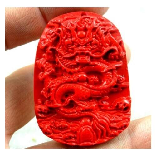 Natural stone Quartz crystal Chinese Red Organic Cinnabar Dragon pendant for diy jewelry making necklace Accessories A29
