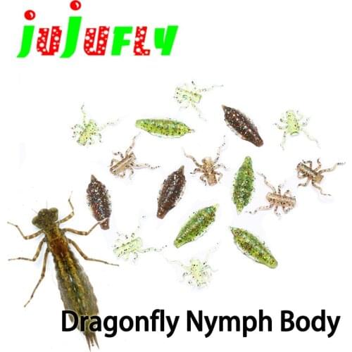 New concept dragonfly nymph rubber bodies fly tying materials 10 abdomens&10 thorax legs assorted trout fly fishing lure