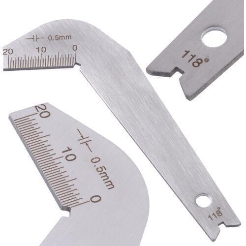 New Stainless Steel Drill Bit Angle Gauge 87.5X34.5X1.3mm Angle Gauge Edge Dimension Gage Sharpening Tool