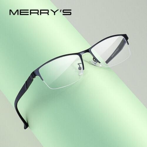MERRYS DESIGN Men Titanium Alloy Half Glasses Frame TR90 Legs Prescription Eyeglasses S2226