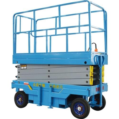 Qiyun CE ISO 4-16 meters lifting platform mobile hydraulic electric scissor lift aerial work platform freight elevator