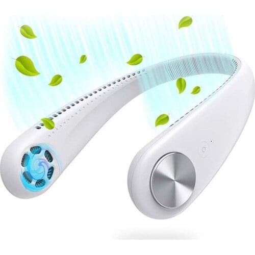 Hanging Mini Usb Portable Neck Fan USB Rechargable Ultra-quiet Wind Leafless Fan Handheld Air Cooler Mute Sports Neckband Fans