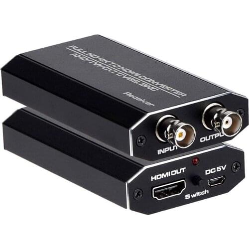 TVI/CVI/AHD to HDMI Converter, Full HD 4K 720P/ 1080P/ 3MP/ 4MP/ 5MP BNC to HDMI Video Adapter for Monitor HDTV DVRs