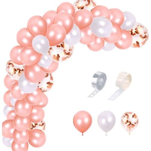 Rose Gold Arch Balloon Garland Baloon Pink Wedding Rustic Ballon Girl Birthday Latex Baloon Decor Bridal Shower Confetti Balons