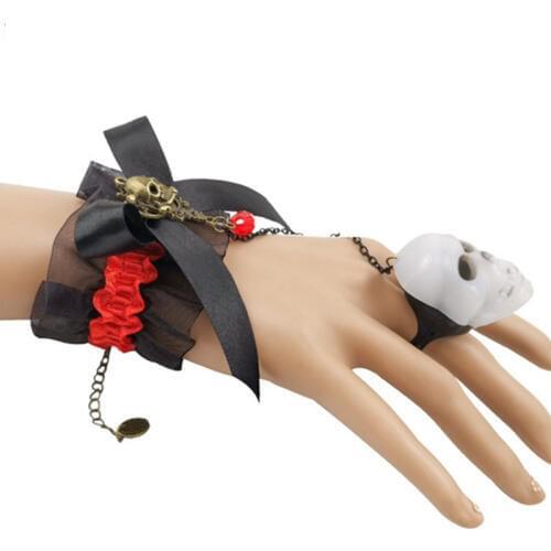 Glow Party Supplies Halloween Lace Lady Bracelet Night Glowing Jewelry and Ring Rave Festival Glow Neon Led Bangle Party