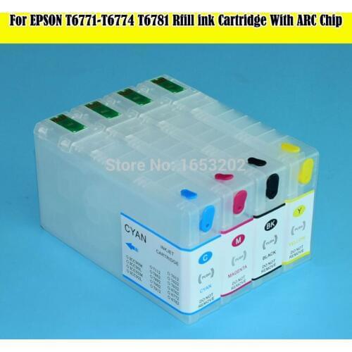 T6771 INK Cartridge With Auto Reset Chips For Epson WorkForce Pro WP-4530/4540/4092/4592/4511/4521/4531/4025/4015 Printer