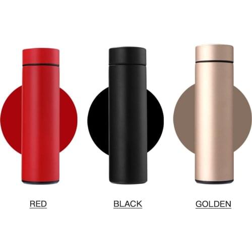 Stainless Steel Thermos with LED Temperature Display for Cold and Hot Beverages Black Golden Red 3 colors 470ml