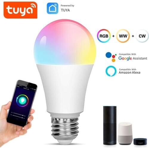 TuYa Smart Wifi LED Light Bulb 15w E27 WiFi Multicolor Light Bulb Work with Alexa Echo Google Home RGB Changing Bulb Smart Life