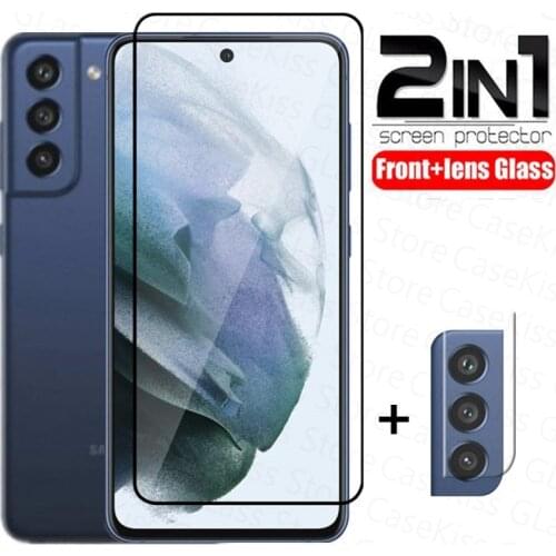 2in1 Tempered Glass For Samsung Galaxy S21 FE Camera Film Screen Protector for Samsung S20 FE S21 Plus Protective Glass