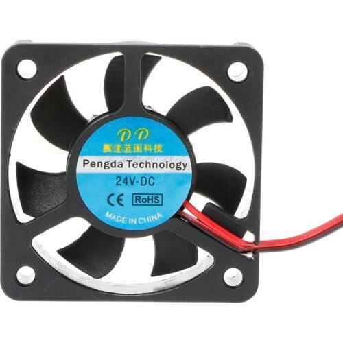 1Pc DC 24V 2Pin Mini Brushless Cooler 7-Blade Blower Cooling Fan 5010 Black 50mmx50mmx10mm High Quality