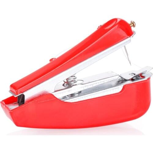 1pc Portable Mini Manual Sewing Machine Simple Operation Sewing Tools Sewing Cloth Fabric Handy Needlework Tool DIY Random Color