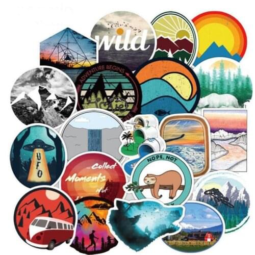 10/30/50PCS National Park Landscape Graffiti Sticker Trolley Case Cute Waterproof Guitar Scooter Sticker Decoration Wholesale