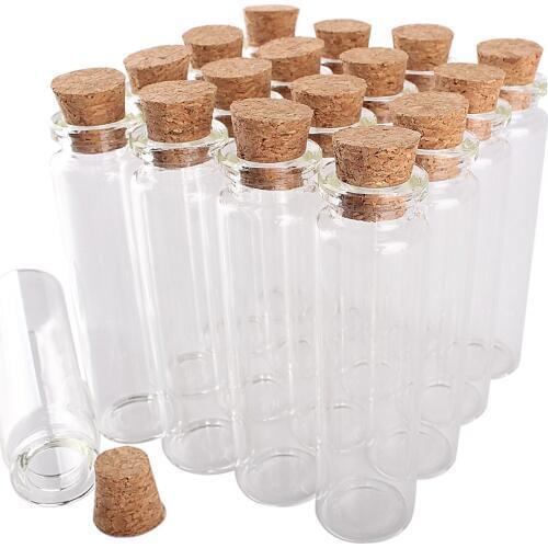 100 pieces 20ml Glass Bottles with Cork Stopper 22*80mm Glass Jars Glass Vials for Wedding Gift