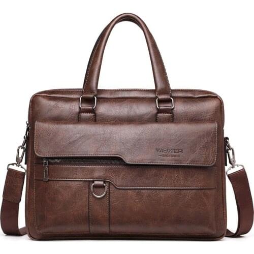 2021 Mannen Aktentas Schoudertas Lederen Tas Man Messenger 14Inch Schoudertas Tassen Laptop Handtas Mannen reistassen