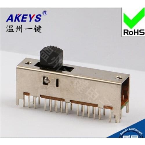 5pcs x Panel PCB 30 Pin 4 Position 6P4T Mini Slide Switch Side Knob 0.5A 50V DC SS64D01 6mm Knob Height