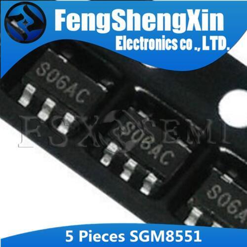 5pcs SGM8551 SOT23-5 S06AC SGM8551XN5G/TR SOT-23 SGM8551XN5G SOT Precision Operational Amplifier IC