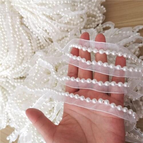 6mm white snow gauze belt new wild bead neckline skirt cuffs doll lace accessories American country