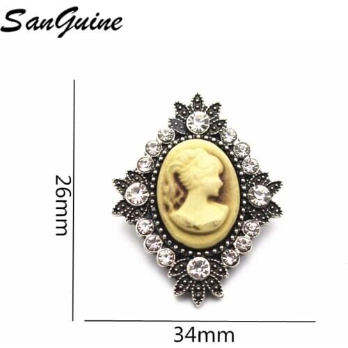 6pcs/lot New Snap Jewelry Rhinestone pretty woman Snap Buttons for Women Ginger Buttons Jewelry fit 18mm Snap Bracelet Bangles