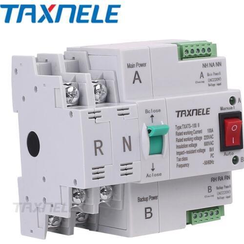 MCB type Dual Power Automatic transfer switch 2P 4P 100A ATS Circuit Breaker Electrical Switch